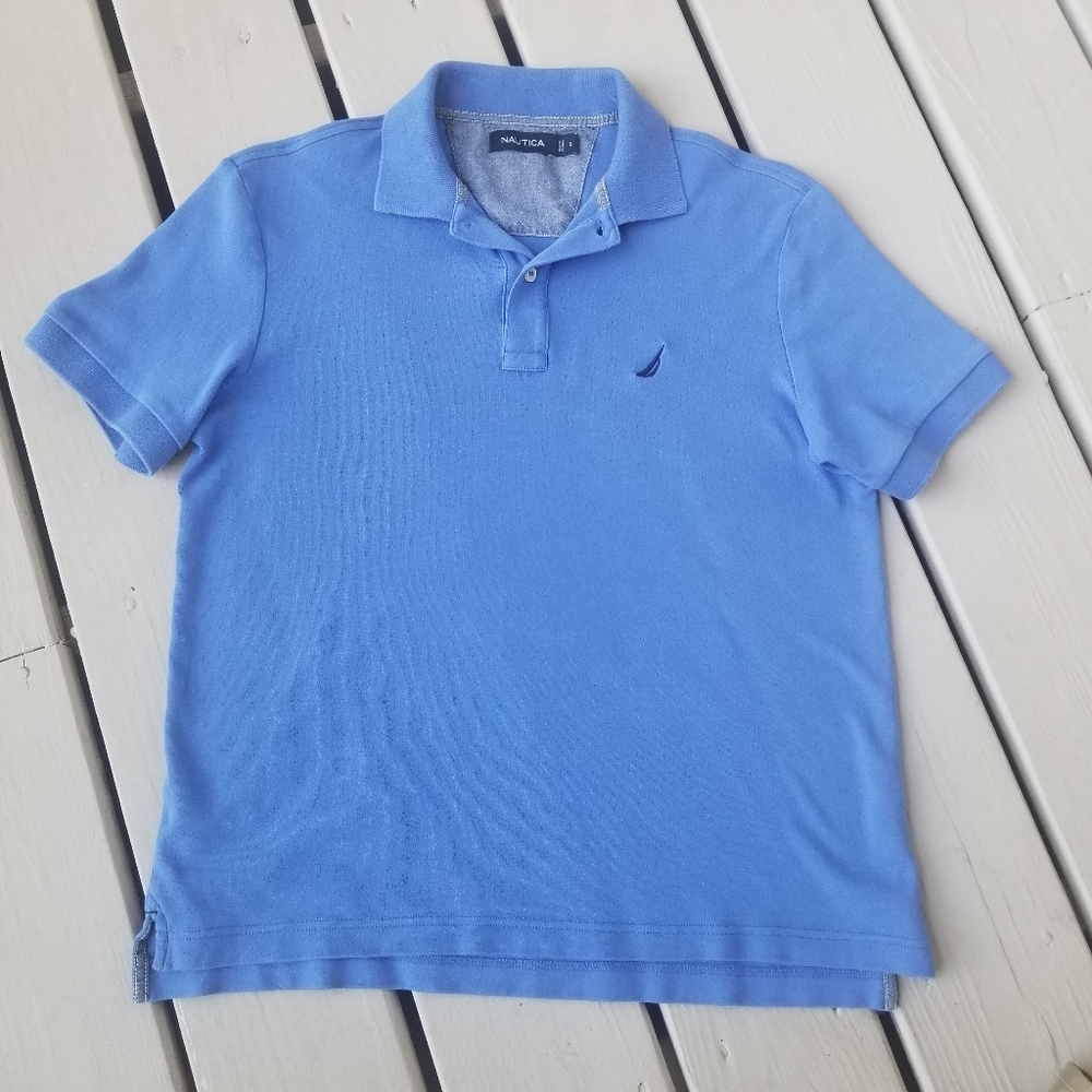 S blue Nautica mens polo shirt